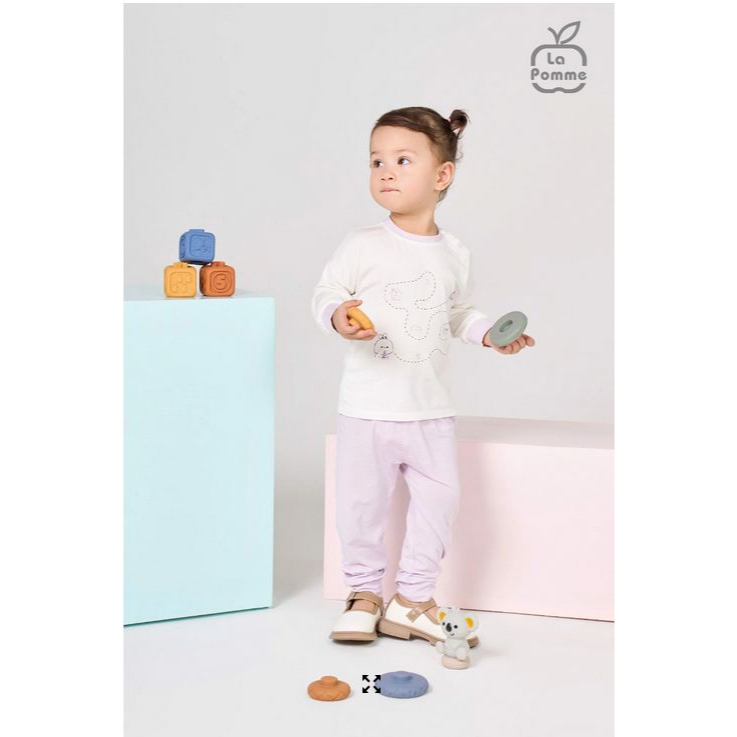 Bộ dài tay La Pomme vải Bamboo cài vai thoáng mát cho bé trai, bé gái 13073 13113