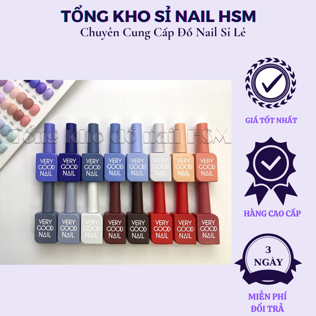 Sơn gel Very Good Nail 60 màu  - BÁN LẺ CHAI MUA 5 TẶNG 1 CHAI;MUA 10 CHAI TẶNG 1 CHAI+1 BẢNG MÀU
