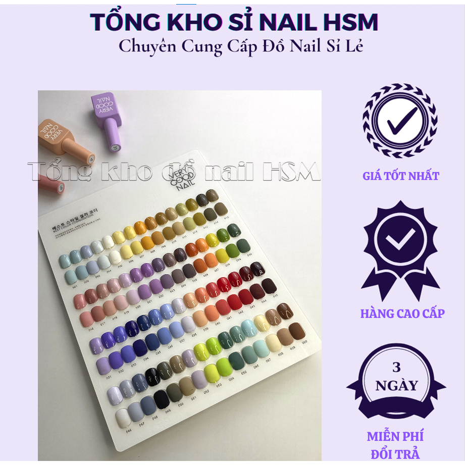 Sơn gel Very Good Nail 60 màu  - BÁN LẺ CHAI MUA 5 TẶNG 1 CHAI;MUA 10 CHAI TẶNG 1 CHAI+1 BẢNG MÀU