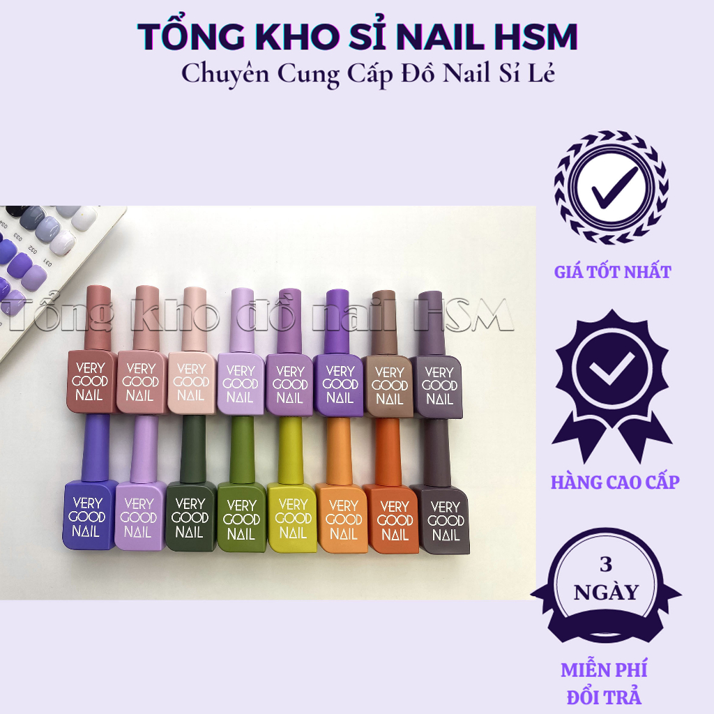 Sơn gel Lẻ màu Very Good Nail 60 màu - BÁN LẺ   - HSM Nail Giá rẻ