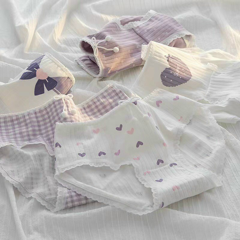 Quần Lót Nữ Cotton Nâng Mông Thông Hơi Hoạ Tiết Cute Dễ Thương ANA Q04