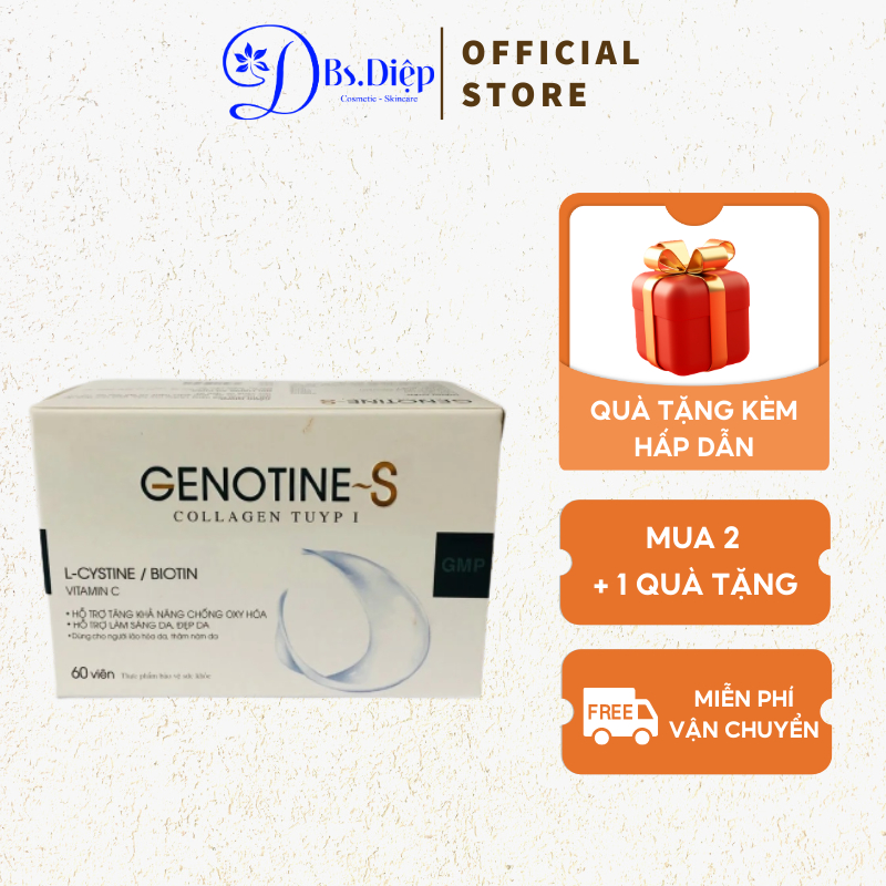 Viên Uống Đẹp Da Bổ Sung COLLAGEN GENOTINE - S Hộp 60Viên Hàng Chính Hãng