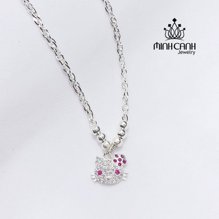 Dây Chuyền Bạc Xoắn Mèo Hello Kitty Cho Bé Gái - Minh Canh Jewelry
