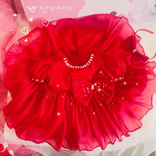 Đầm công chúa đỏ nơ ngọc 4-13kg
