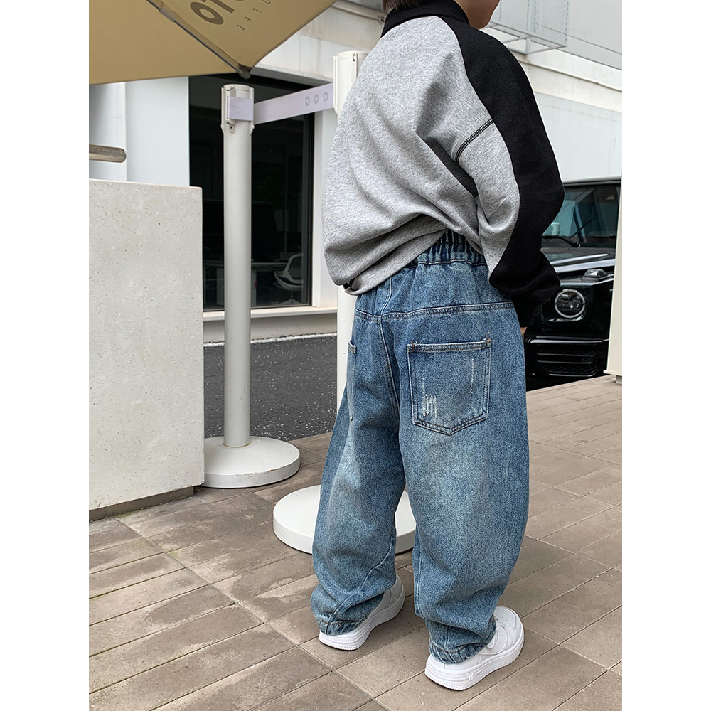 Quần jean baggy cho bé trai bé gái AMBB phong cách Hàn Quốc B78-21398