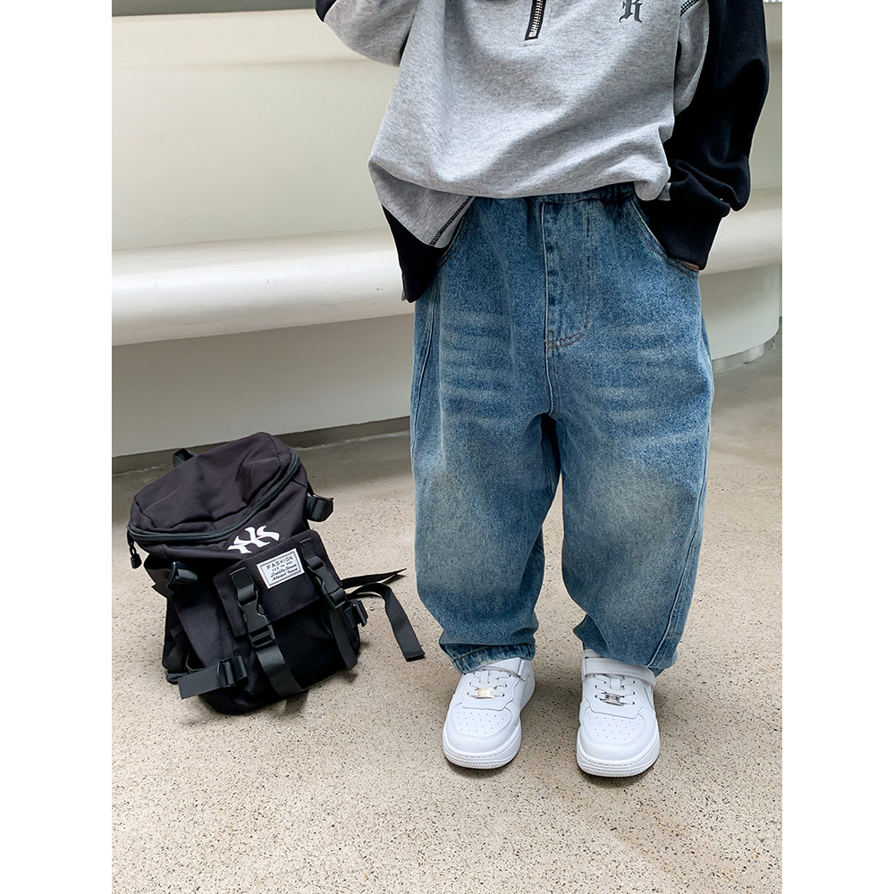 Quần jean baggy cho bé trai bé gái AMBB phong cách Hàn Quốc B78-21398