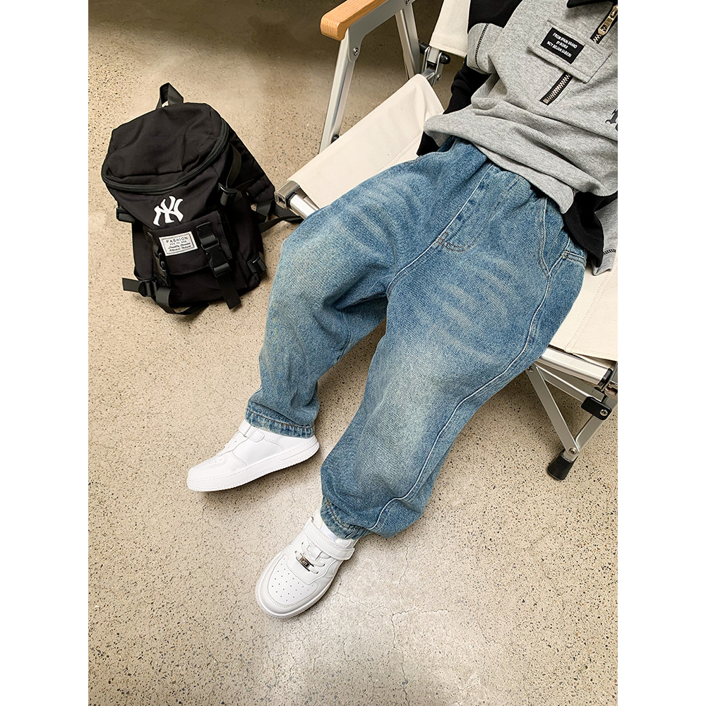 Quần jean baggy cho bé trai bé gái AMBB phong cách Hàn Quốc B78-21398