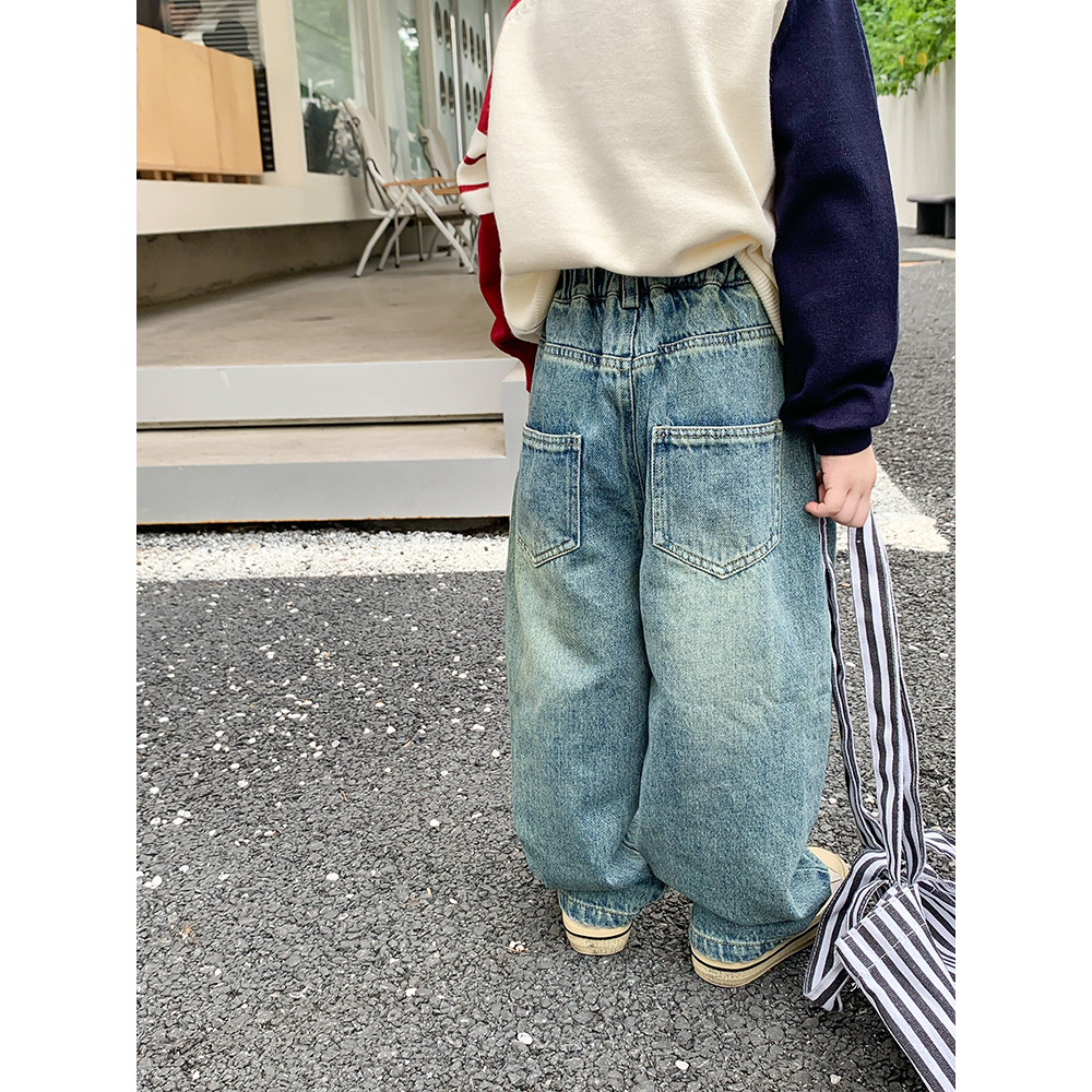 Quần jean xuông 2 túi trước AMBB cho bé trai bé gái mới b78-21397