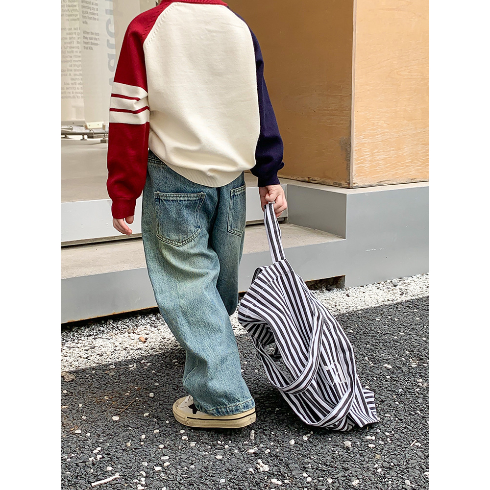 Quần jean xuông 2 túi trước AMBB cho bé trai bé gái mới b78-21397