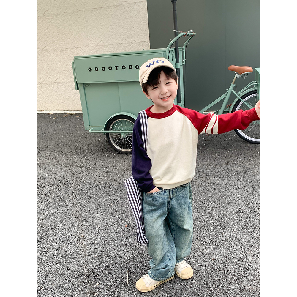 Quần jean xuông 2 túi trước AMBB cho bé trai bé gái mới b78-21397