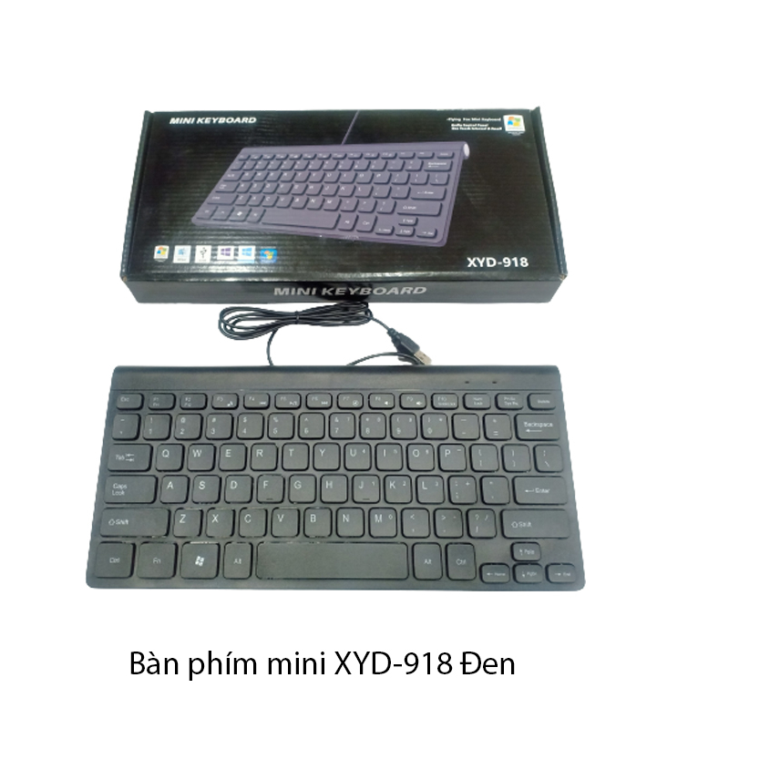BÀN PHÍM MINI XYD-918 MÀU ĐEN SIÊU NHỎ GỌN SỬ DỤNG CHO MÁY TÍNH CÓ THỂ MANG ĐI MỌI NƠI-JL