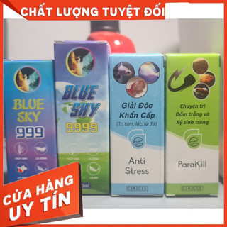 Blue sky 999 & blue sky 9999 - diệt nấm, trị túm lắc cho cá 7 màu | anti stress & parakill | giải pháp vận chuyển cá xa