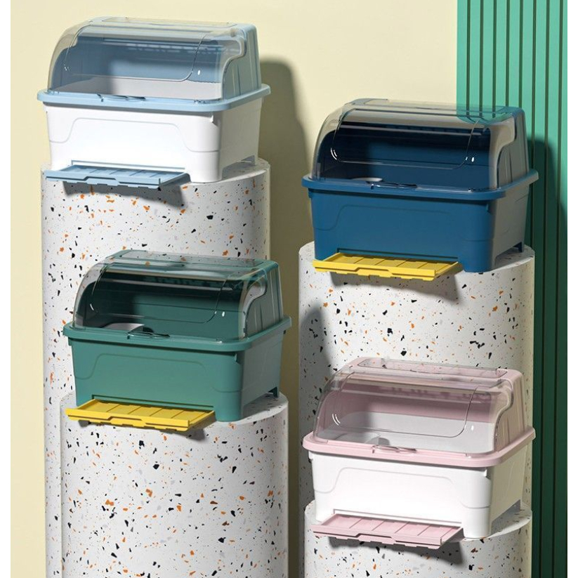 Hộp đựng bát đũa gia đình nhà bếp có nắp đậy Hộp đựng bát đũa cho bé Hộp nhựa đựng bát hộp giá treo bát có thể thoát nướ