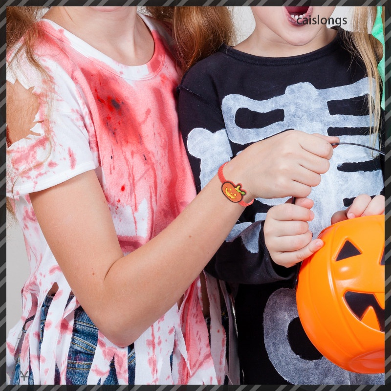 Vòng Tay Cao Su Silicon Mềm Hình Phù Thủy Bí Ngô Halloween Điều Chỉnh vòng đeo tay