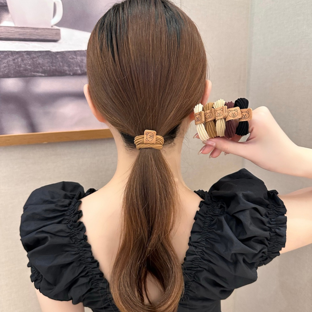 Set 10 Dây Buộc Tóc Gấu Tone Nâu Siêu Hot Mẫu Mới Nhất