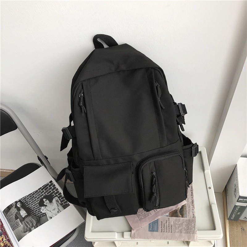 Balo Ulzzang Hàn Quốc Nam Nữ Basic Trơn Du Lịch Đi Học Đi Chơi Vừa Laptop 15,6 Inch