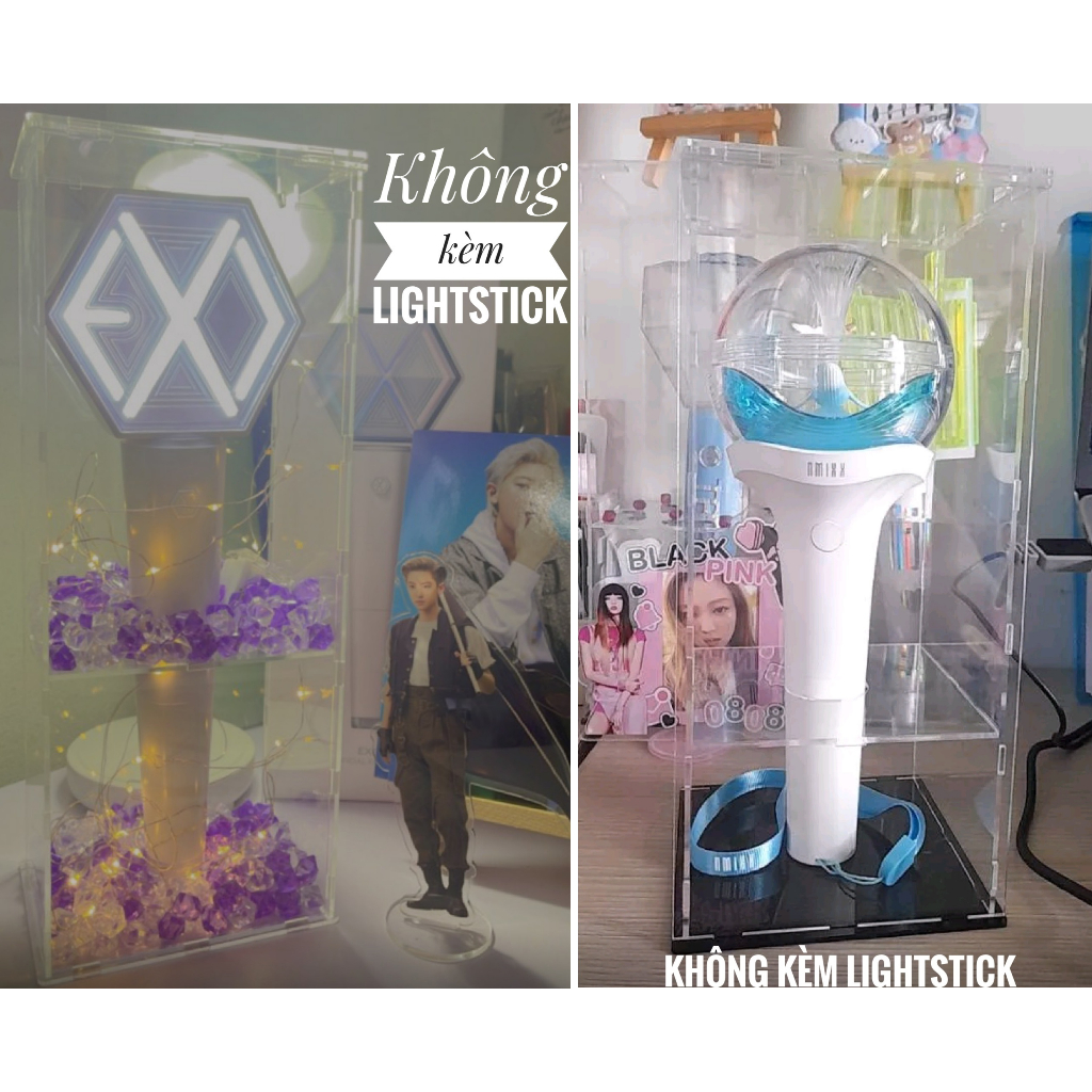 Hộp mica trưng bày - không kèm Lightstick, không kèm đá màu