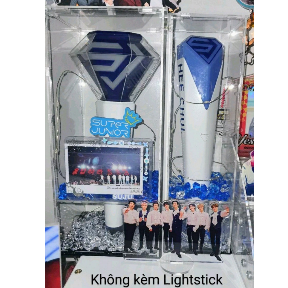Hộp mica trưng bày - Không kèm Lightstick, không kèm đá màu, có cho mọi loại Lightstick