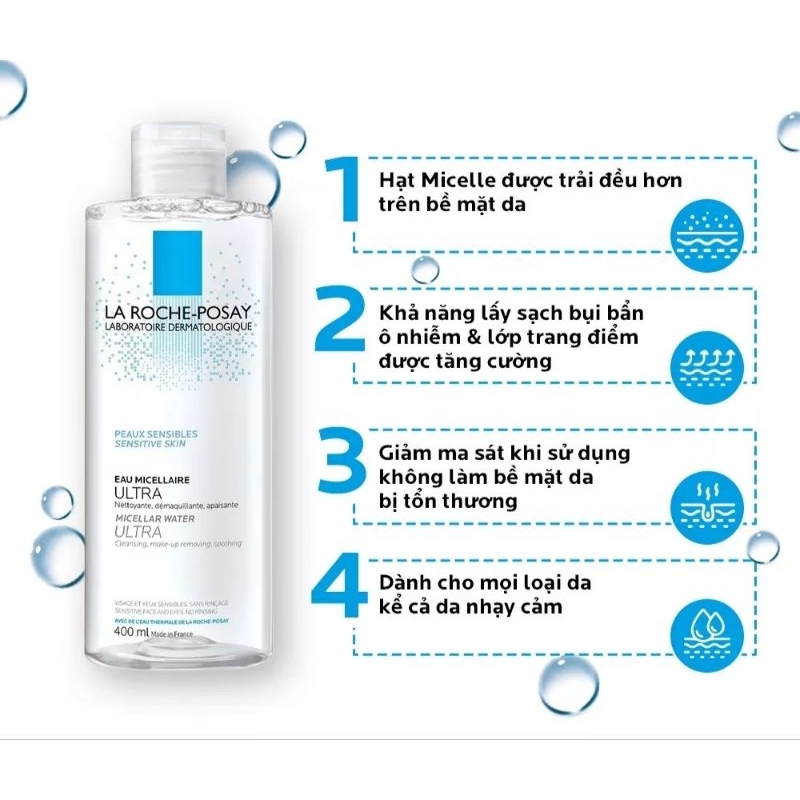 Tẩy trang cho da nhạy cảm La Roche Posay  400ml