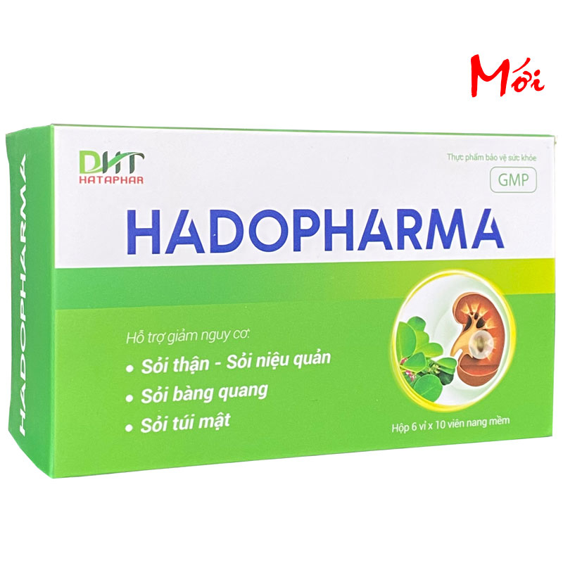 Bài thạch Hadopharma – Hỗ trợ lợi tiểu, giảm nguy cơ tái phát sỏi đường tiết niệu, sỏi túi mật (Hộp 60 viên)