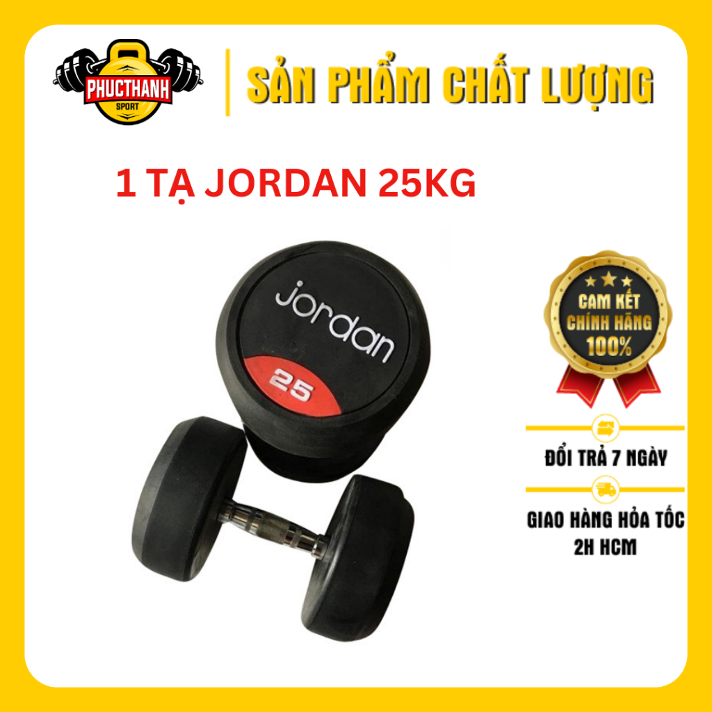 Tạ tay cao su Jordan 25kg cao cấp (1 cục)