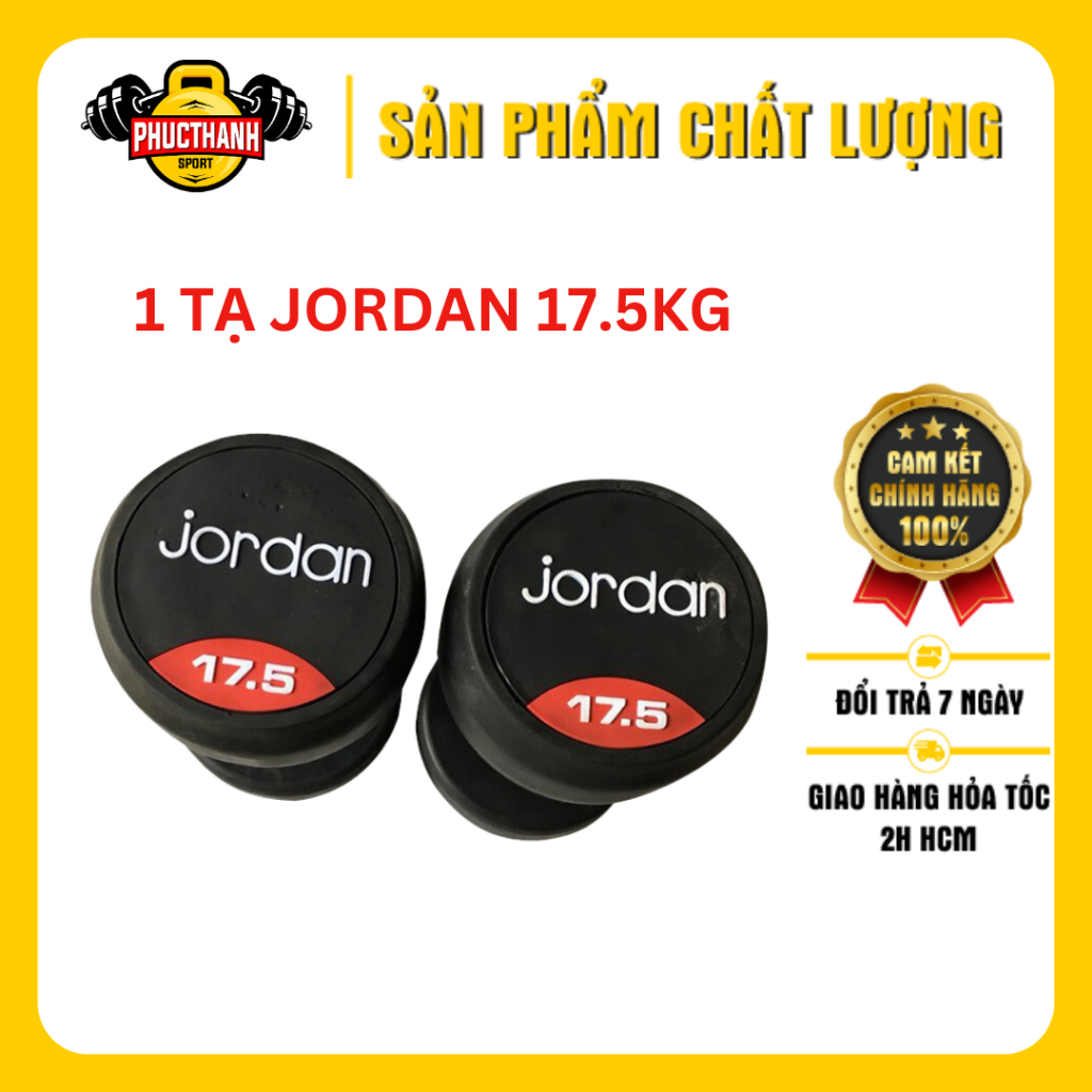 Tạ tay cao su Jordan 17.5kg cao cấp (1 cục) (PHUCTHANHSPORT)