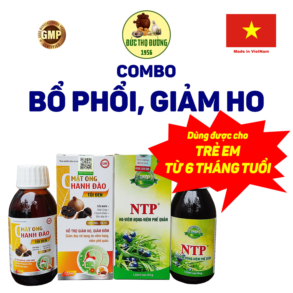 Combo Bổ Phổi Giảm Ho Đông Y - Dùng cho bé từ 6 tháng trở lên - Bổ phổi, tiêu đờm, giảm ho, giải cảm, làm ấm phổi