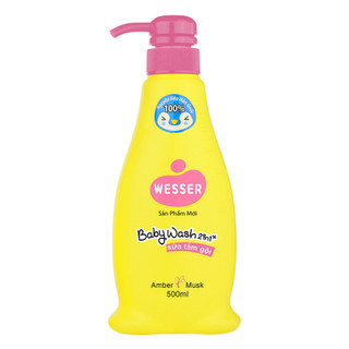 Sữa tắm Wesser 2 in 1 Amber & Musk hương hổ phách xạ hương 500ml (Màu hồng)