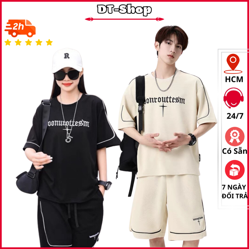 Bộ Quần Áo Thể Thao Nam Nữ Cộc Tay In Hình Bóng Chày Hot Trend Mùa Hè BONROU - dt_shop P3