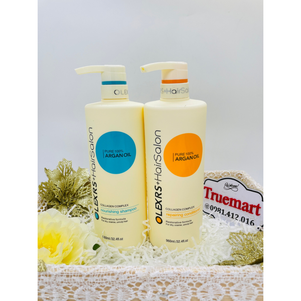 Cặp Dầu Gội Xả Olexrs Hair Salon 960ml Cho Tóc Khô Xơ Hư Tổn Tóc Gàu Ngăn Rụng Tóc