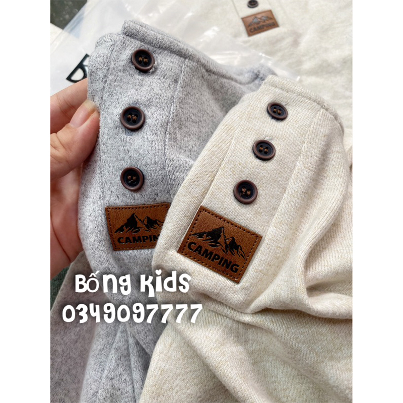Áo Len Bé Trai Giữ Nhiệt Mịn Camping GÊ