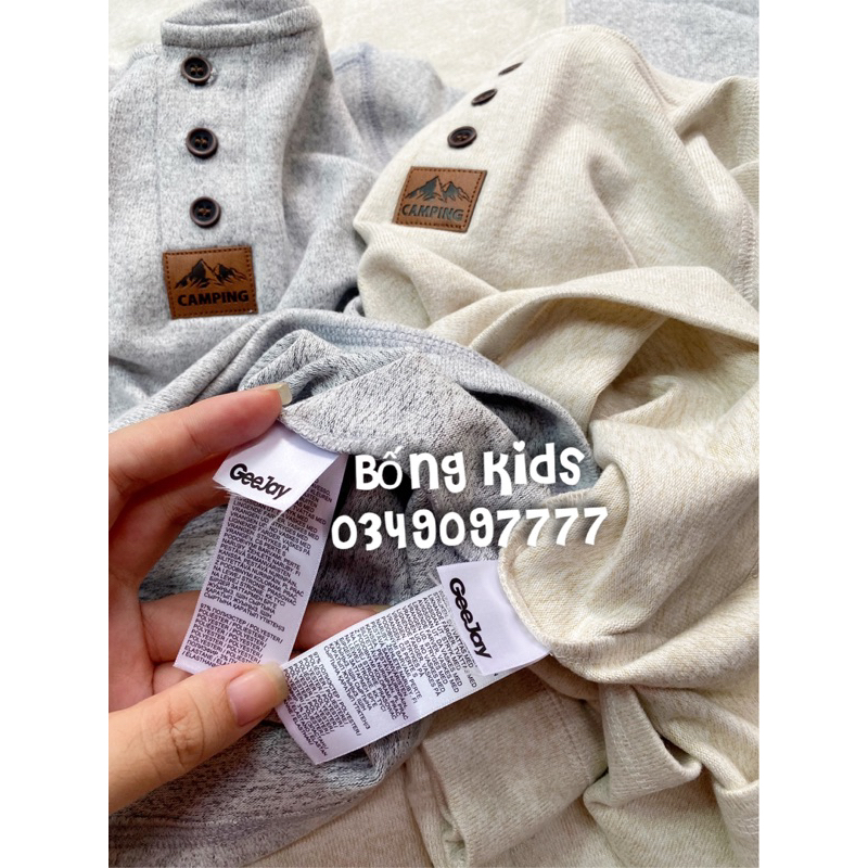 Áo Len Bé Trai Giữ Nhiệt Mịn Camping GÊ