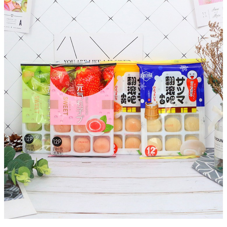 Bánh Mochi kem lạnh vị hoa quả mỗi gói 12 chiếc bánh thơm ngon