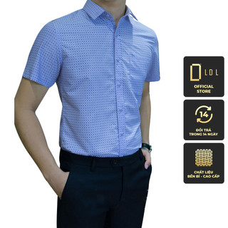 Áo Sơ Mi Nam Cộc Tay Công Sở Kiểu Chấm Bi Chất Liệu Bamboo Sợi Tre, Thâm Hút Mồ Hôi , Hạn Chế Nhăn Nhàu LDL