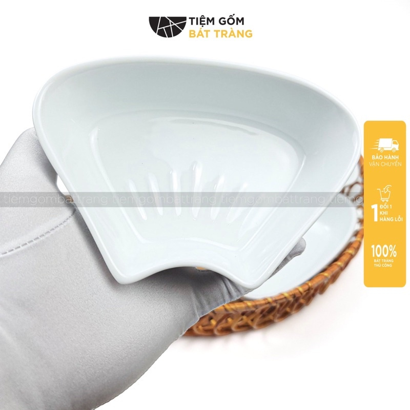 Bộ Đĩa 5 Cánh Hoa Đào Sứ Bát Tràng Kèm Khay Mây Siêu Đẹp,Bộ Bát Bánh Trôi Size To 33cm  SP41232756
