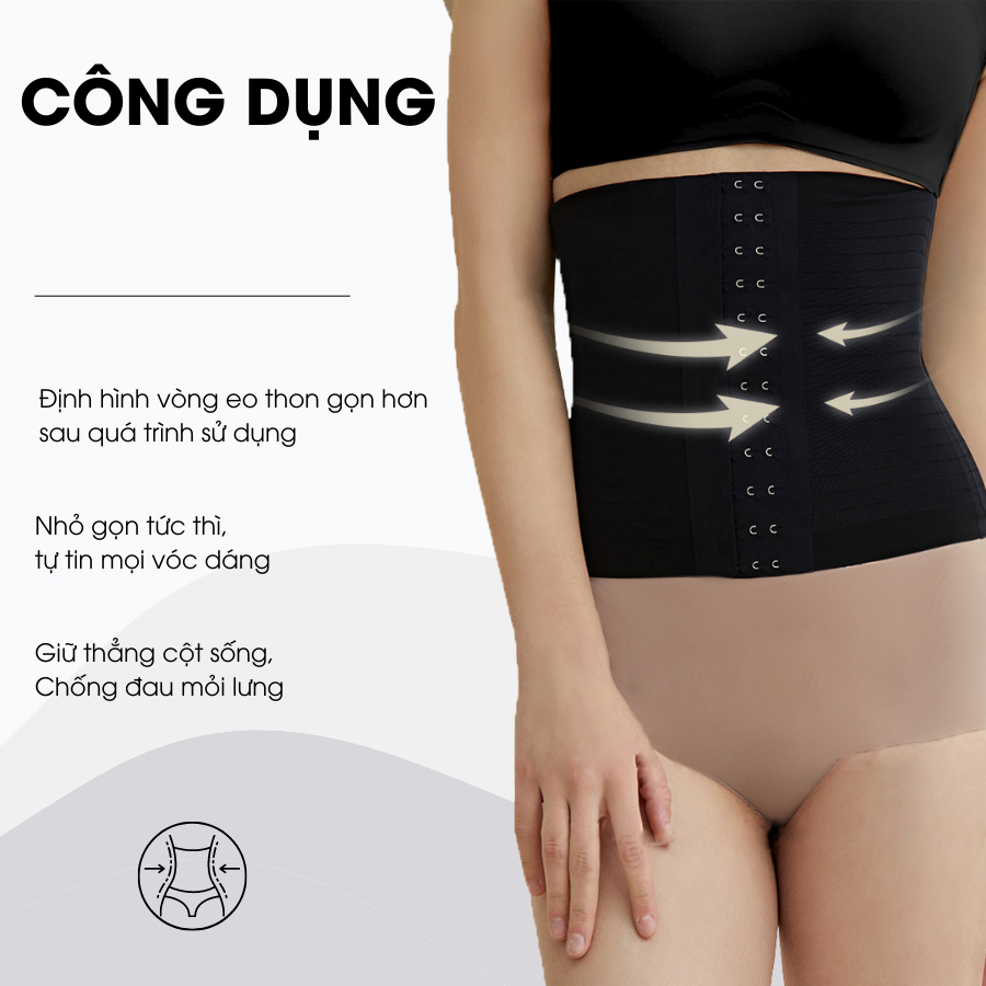 Đai nịt bụng CallaLady giảm mỡ bụng định hình eo sau sinh chống cuộn chất liệu vải đúc su co giãn thông thoáng