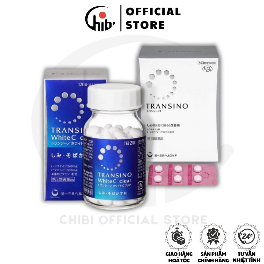 Viên uống trắng da, hỗ trợ nám Transino White C Clear Nhật Bản 120 viên, 240 viên
