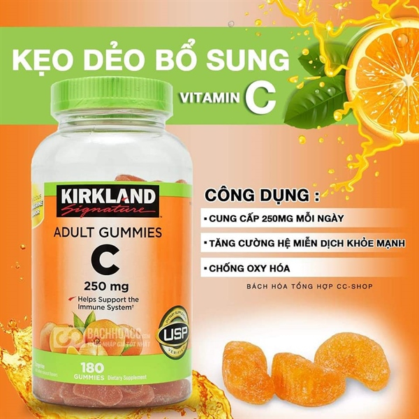 Cặp 2 Hũ kẹo dẻo vitamin c *Chảy Nhẹ* Kirkland Adult Gummies C  02/2024