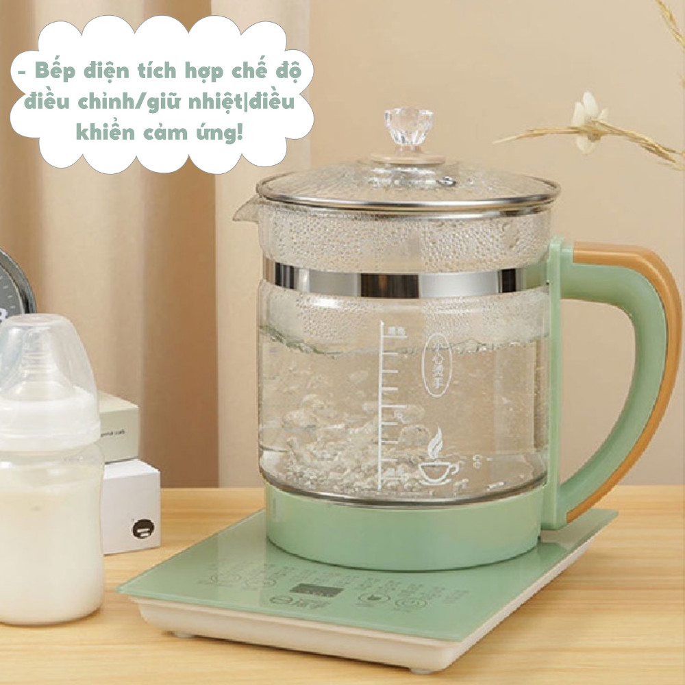 Ấm Siêu Tốc Kèm Bếp Thông Minh Dung Tích 1,8 lít, Ấm Siêu Tốc Hẹn Giờ Đun Nước Siêu Nhanh Kèm 18 Chế Độ Khác Nhau X409