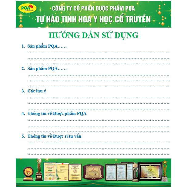 PQA Hướng dẫn sử dụng sản phẩm