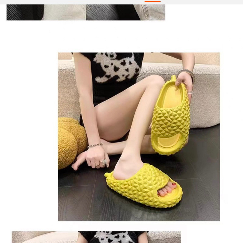 Dép sầu riêng quai ngang đúc liền khối Dép hình trái sầu riêng