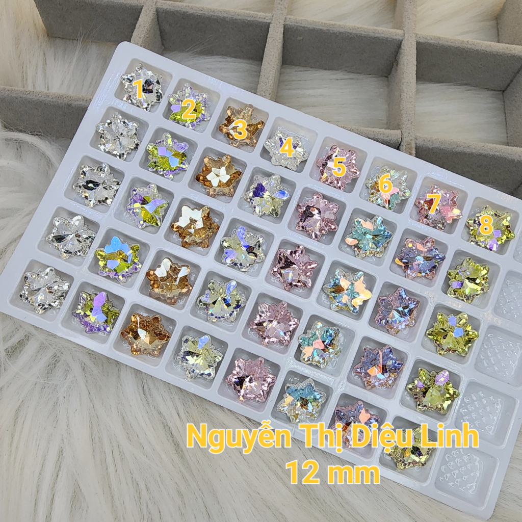 Đá khối K9 hình hoa tuyết size 12 mm