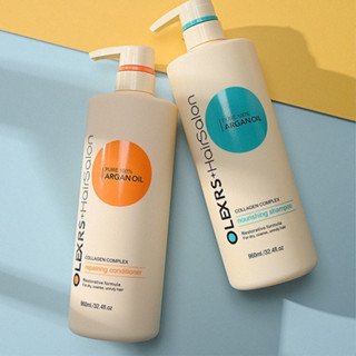 Cặp Dầu Gội Xả Olexrs Argan Oil Collagen Hair Salon 960ml Chính Hãng