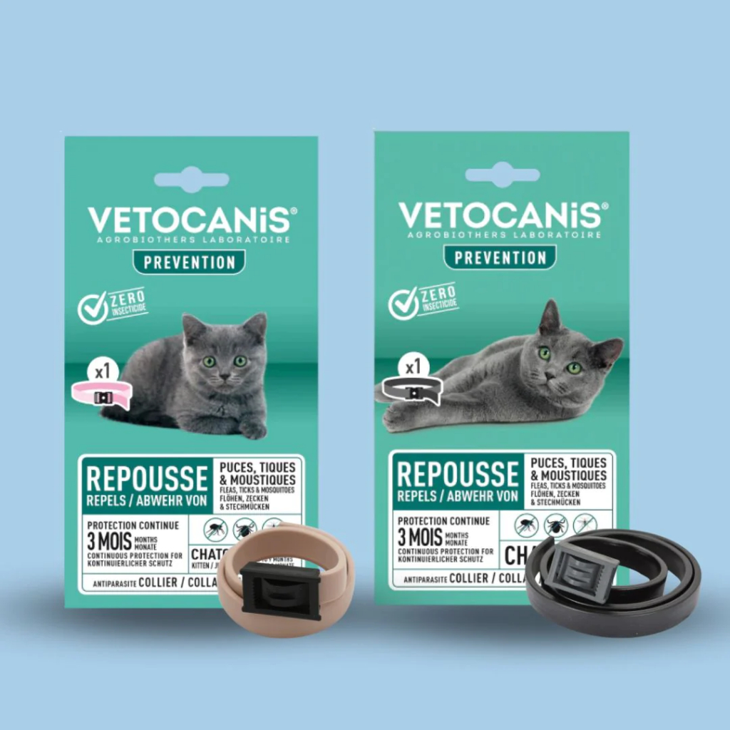 Vòng chống ve rận Vetocanis muỗi cho mèo con mèo lớn chiết xuất oải hương và cây nim - Vetocanis Pesticide Collar 35cm