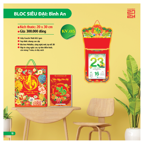 Lịch tết 2024 Lịch bloc cực đại 20x30Cm Khang Việt