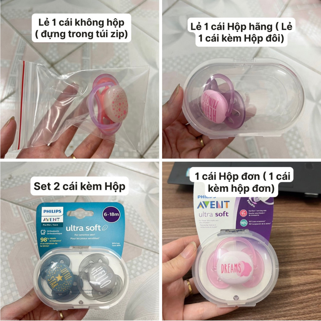 Ti giả Avent Ultra Air, Ultra Soft chỉnh nha đầu dẹt