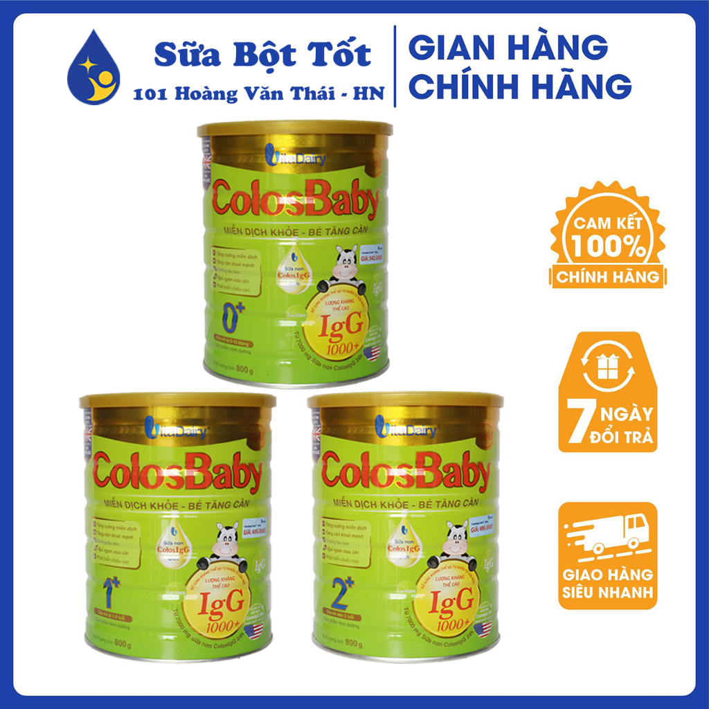 Sữa ColosBaby Gold Miễn dịch khỏe - Bé tăng cân Hộp 800g (Tích điểm trên app)