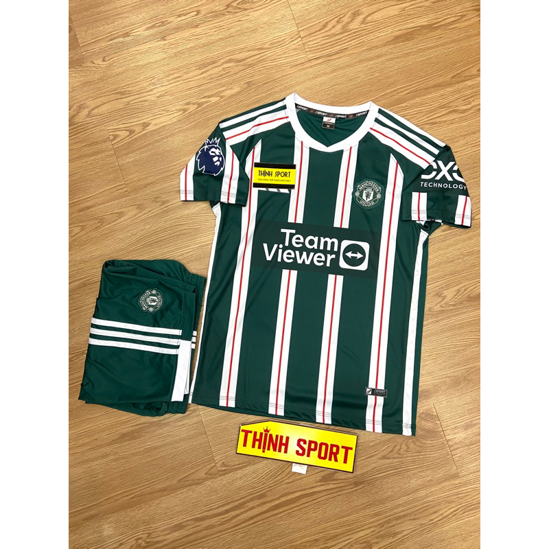 Áo đá banh MU xanh rêu, Áo bóng đá MU in tên số theo yêu cầu