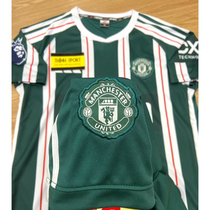 Áo đá banh MU xanh rêu, Áo bóng đá MU in tên số theo yêu cầu