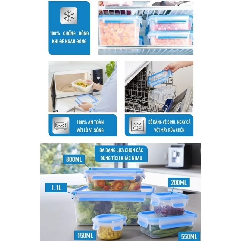 Hộp nhựa vuông Tefal 850ml